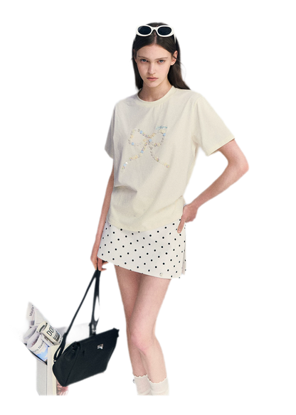 Hand-Sewn Bow T-Shirt