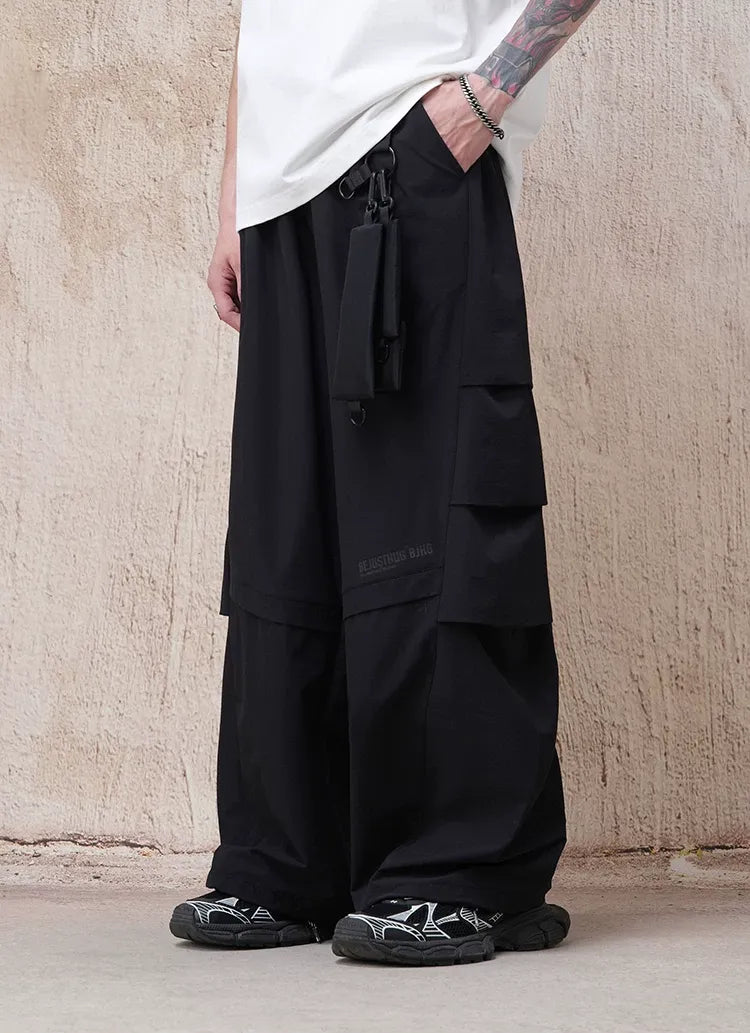 Teflon Wide-Leg Cargo Pants