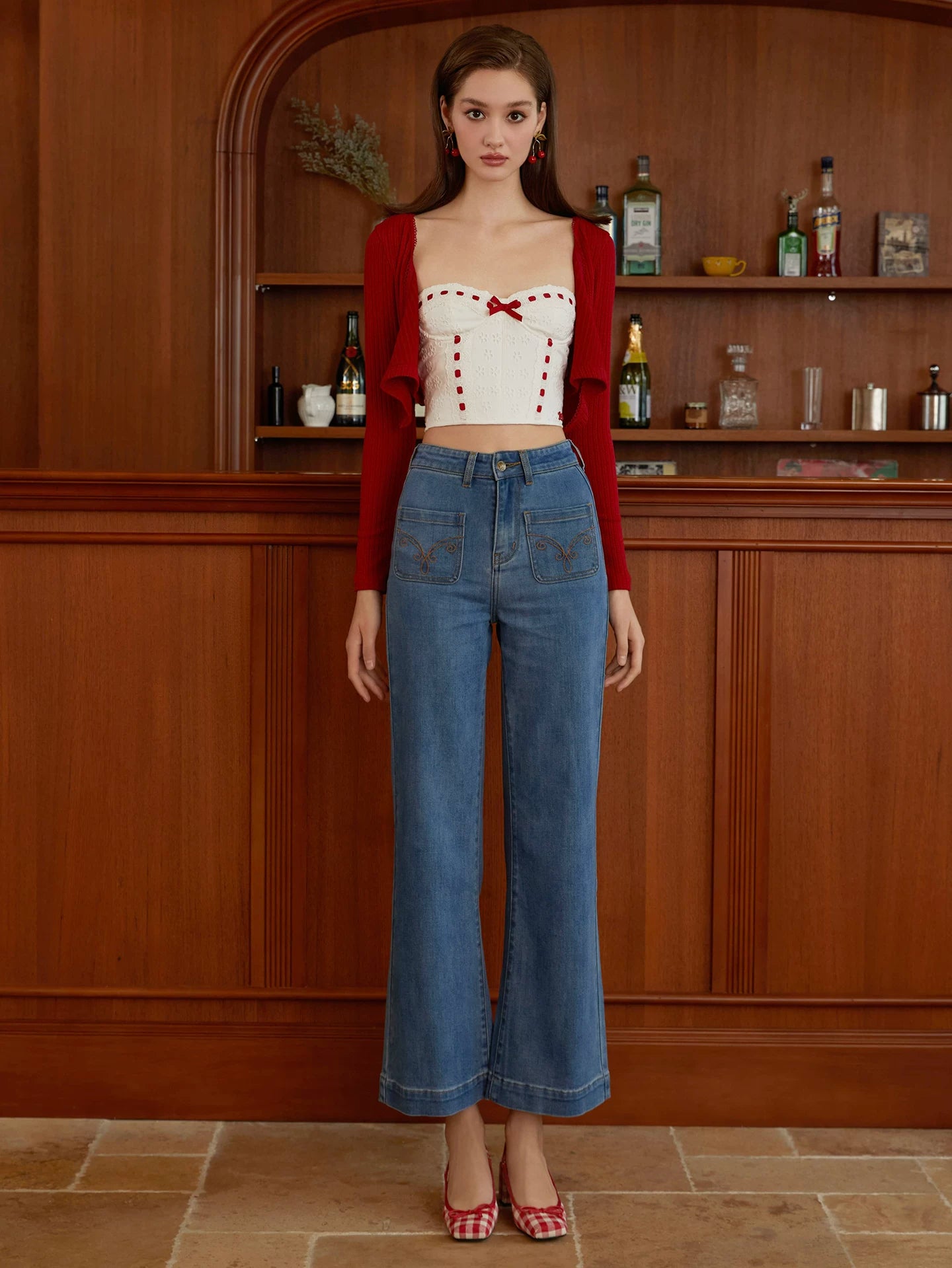 High-Waist Flared Jeans