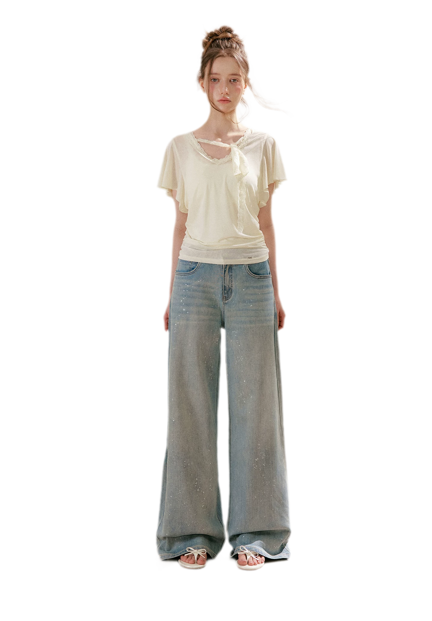 Sparkling Galaxy Wide-Leg Jeans