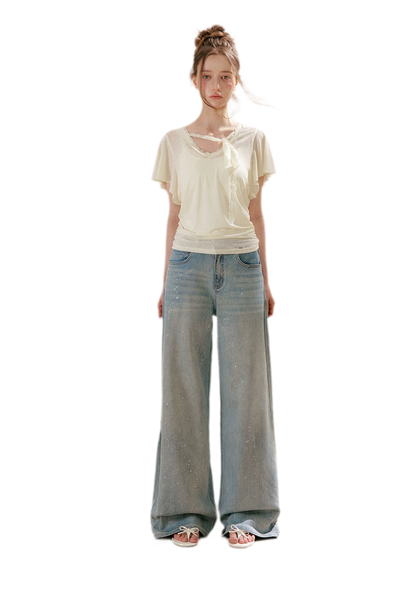 Sparkling Galaxy Wide-Leg Jeans