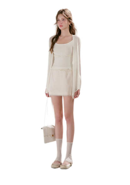Lace Trim A-Line Mini Skirt