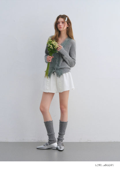 Pleated Drawstring A-line Short Skirt
