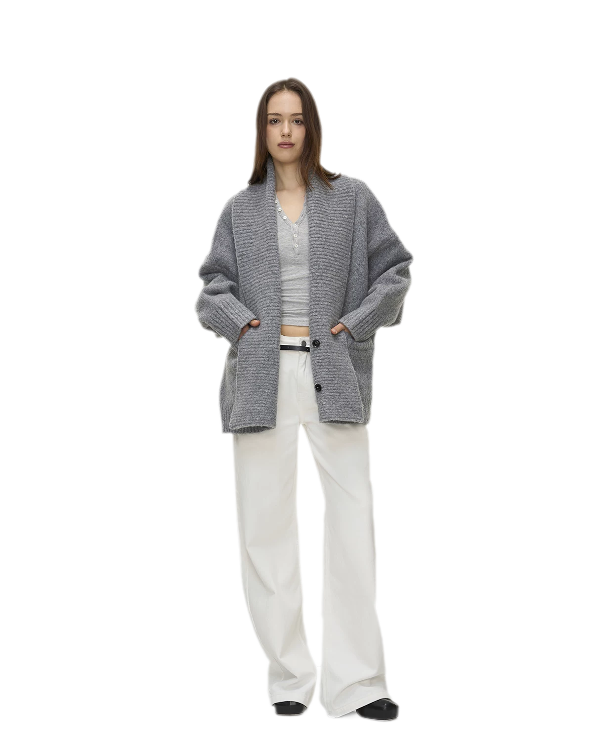 Dense Knit Shawl Cardigan