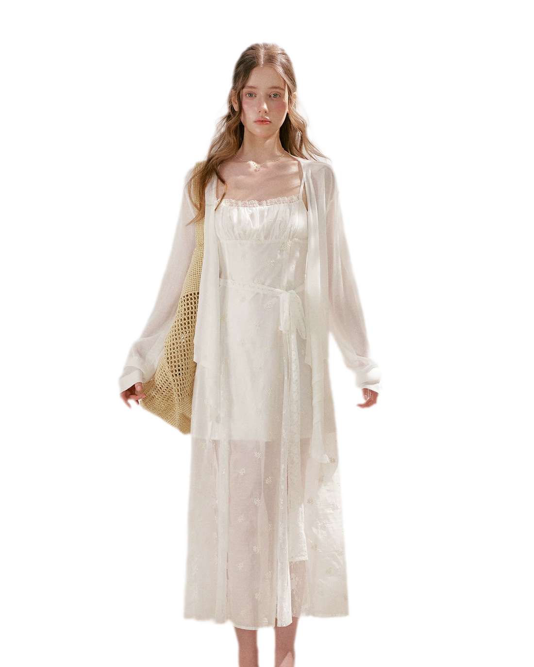 French Embroidered A-line Dress