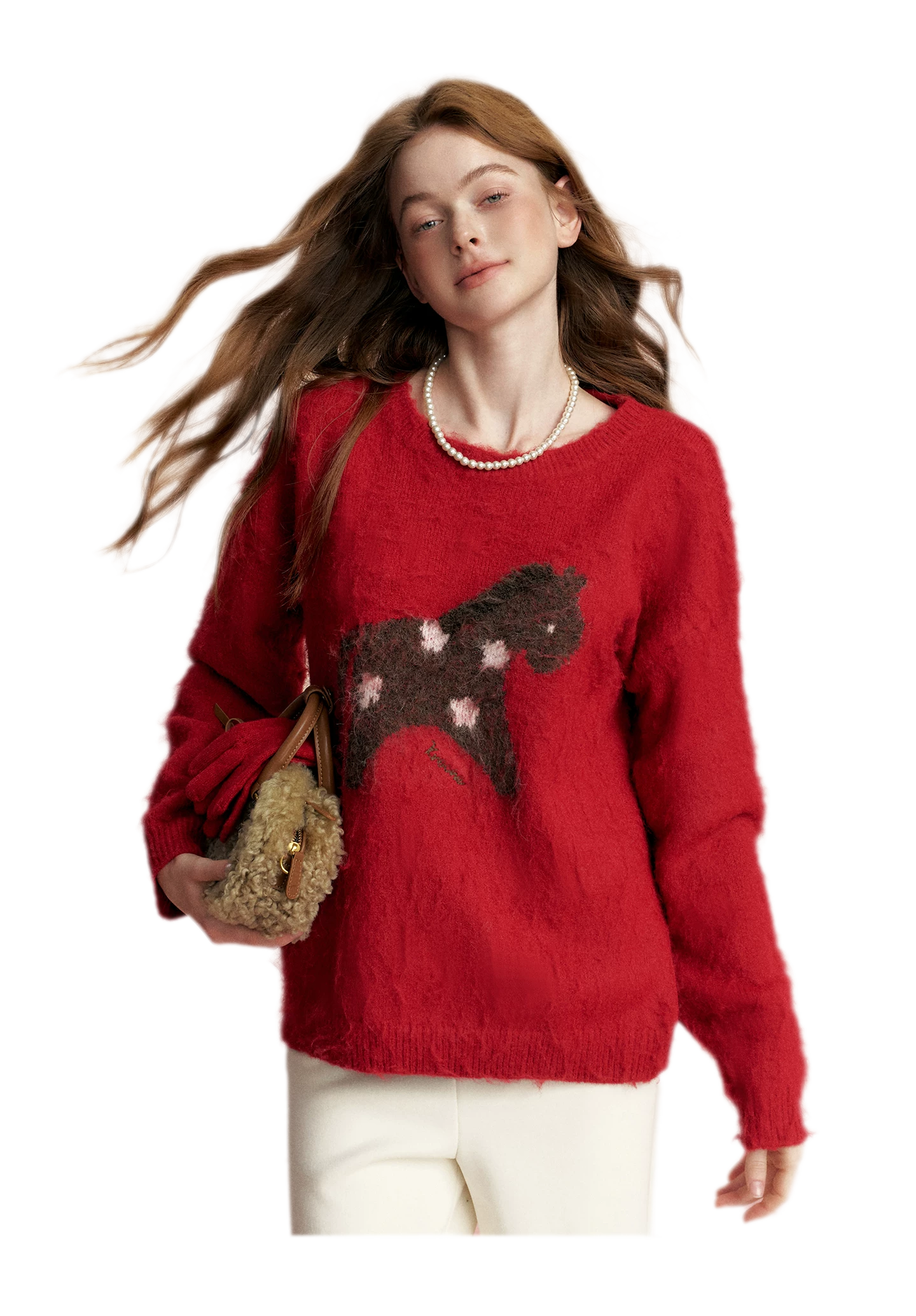 Brushed Horse Jacquard Sweater