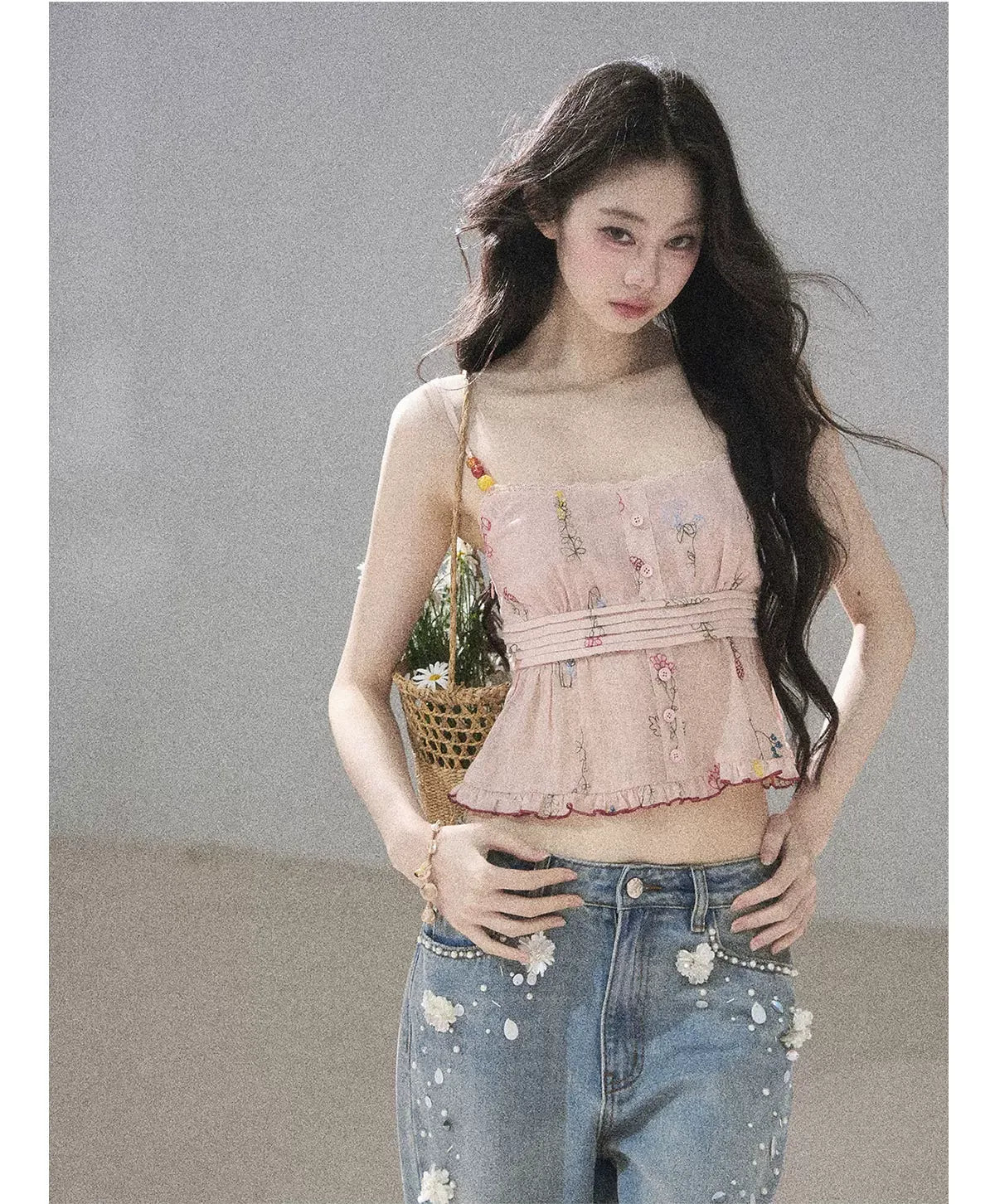 Embellished Wide Leg Jeans