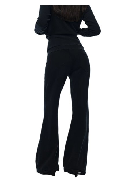 Pantalones deportivos de tiro bajo, corte relajado y pierna ancha