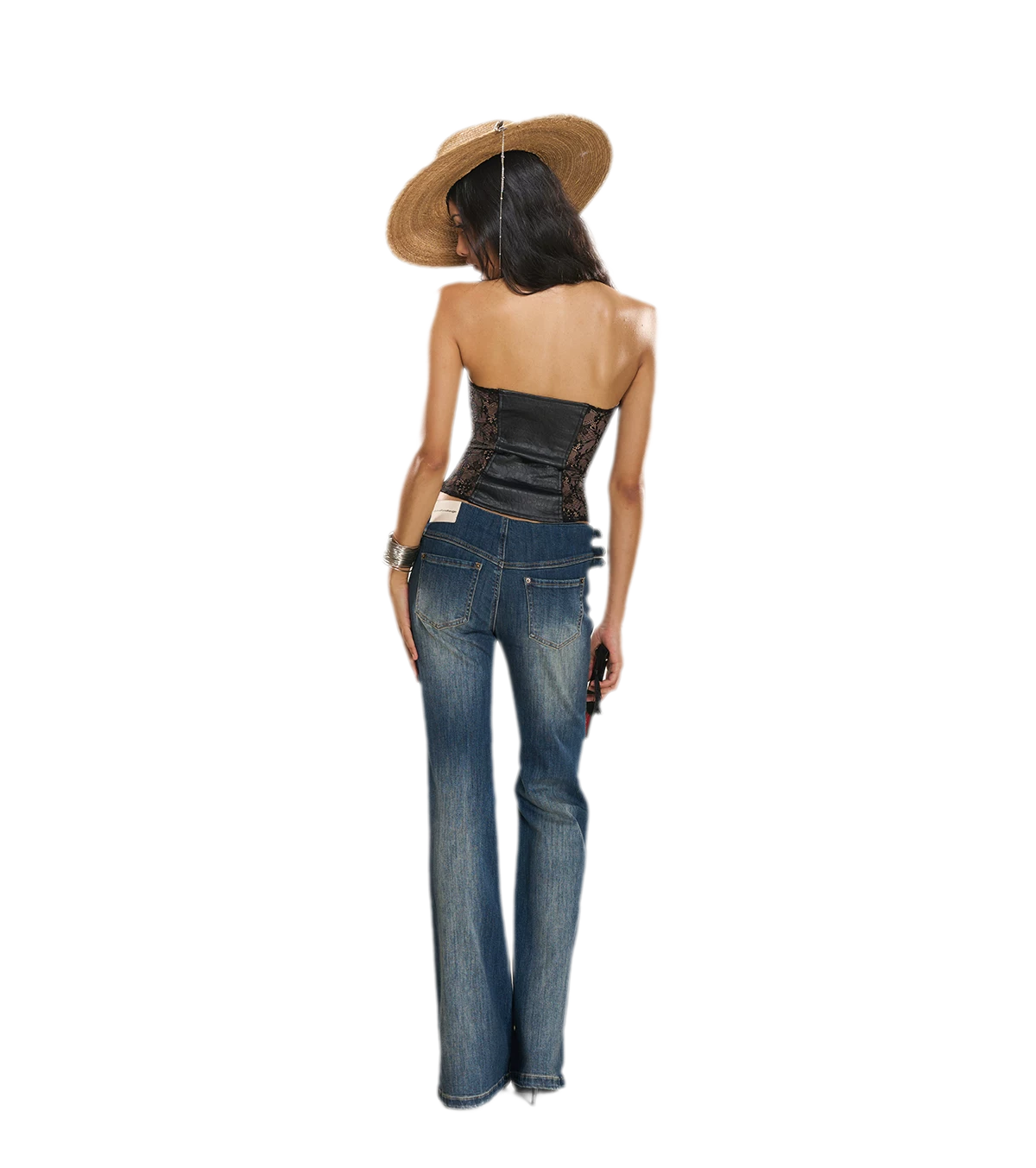 Washed Denim Multi-Belt Jeans