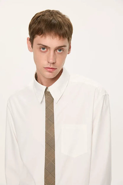 Plaid Tie-Front Long-Sleeve Shirt
