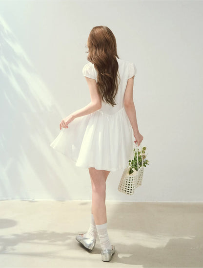 Acetate Ruffle Midi Dress