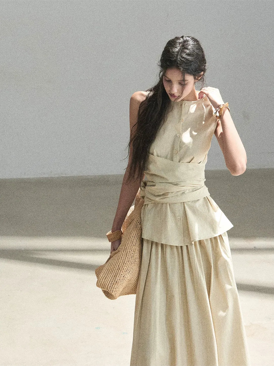 Lace Trim Skirt Set