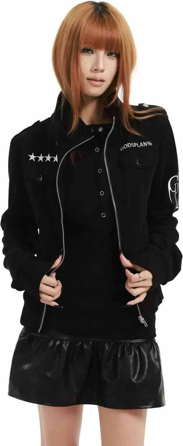 Veste en daim ajustée brodée