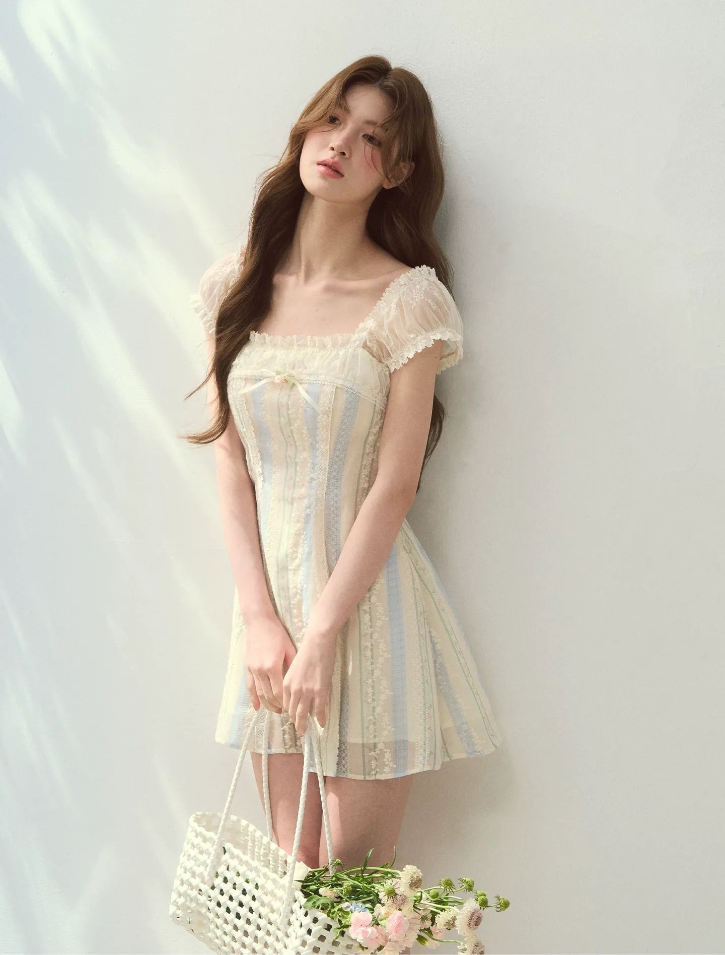 Floral Stripe A-Line Dress