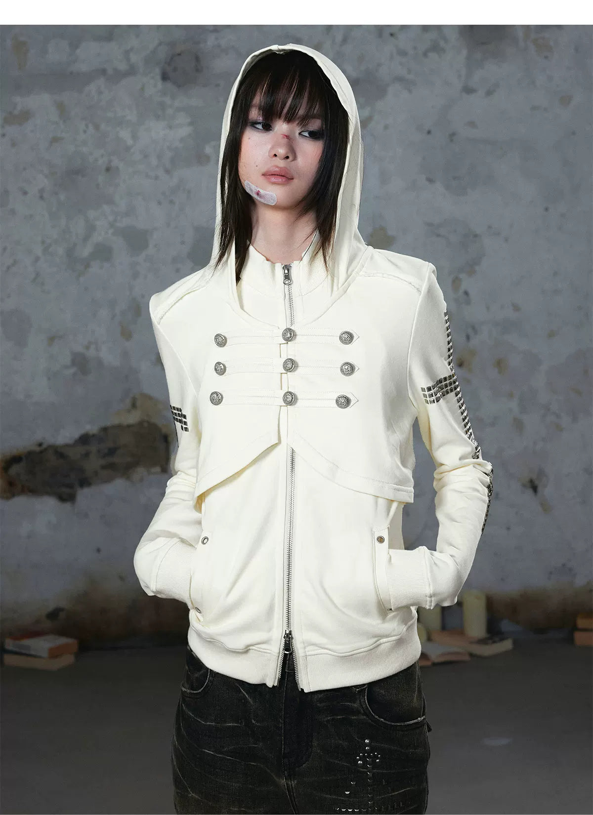 Metal Toggle Hooded Sweatshirt