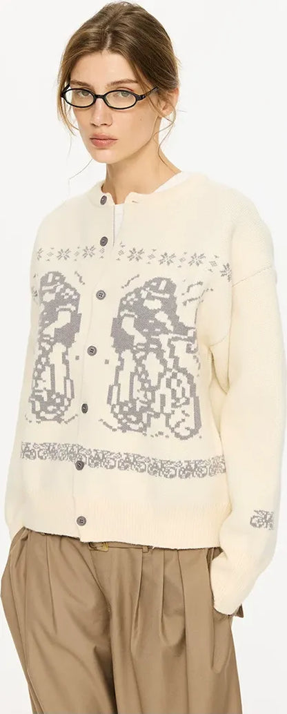 Fair Isle Relaxed Cardigan Sweater