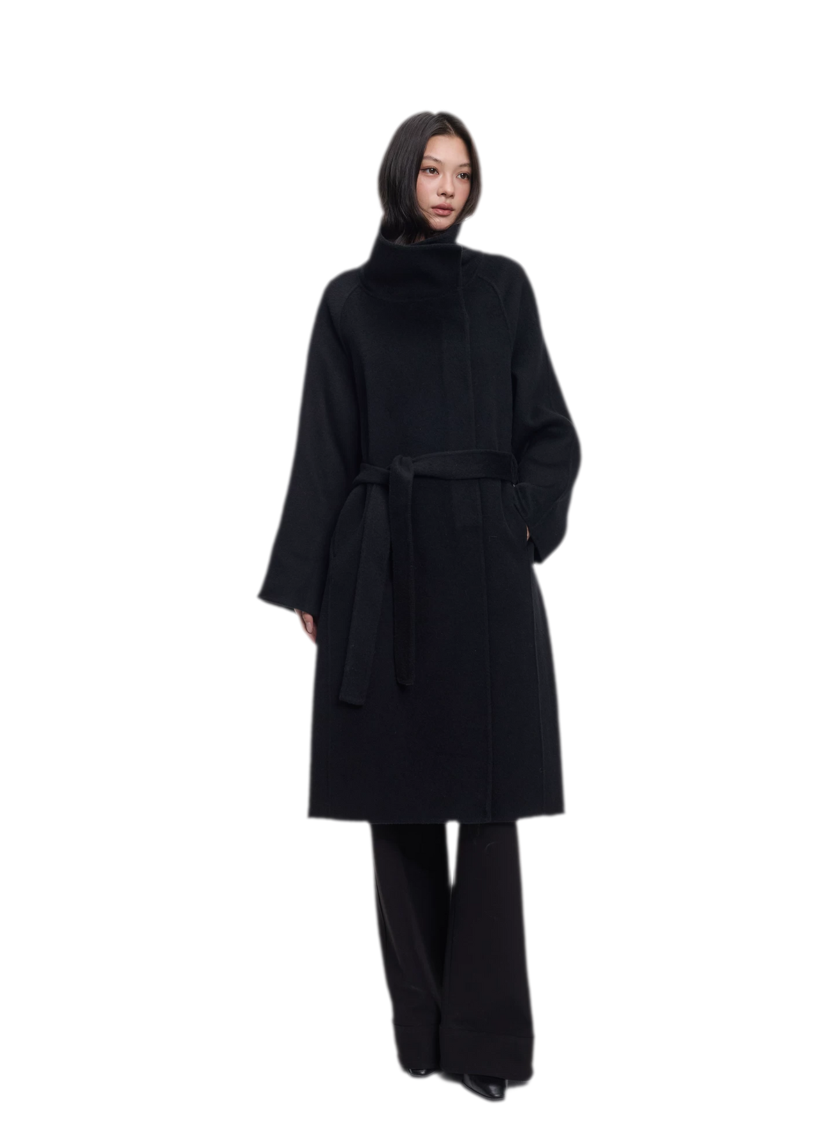 Double-Faced Wool Belted Coat