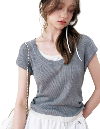 Ruched Layered T-Shirt
