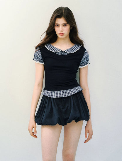 High-Intellect Tencel Wool Faux Two-Piece T-Shirt