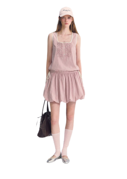 Ruched Lace Bubble Dress
