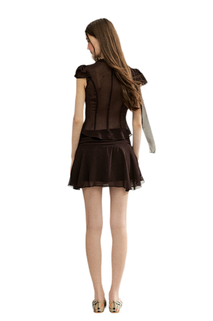 Faux Silk Top Skirt