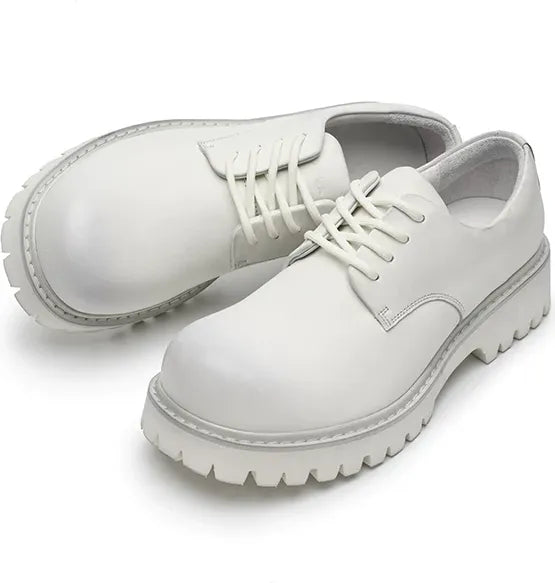 Leather Lug-Sole Platform Derby Shoes