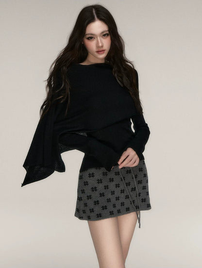 Stretch Shawl Cape Sweater