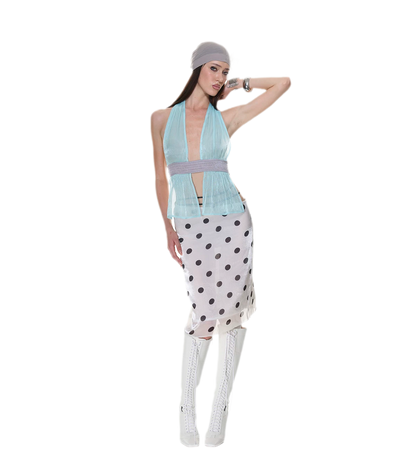 Mesh Halter Backless Top