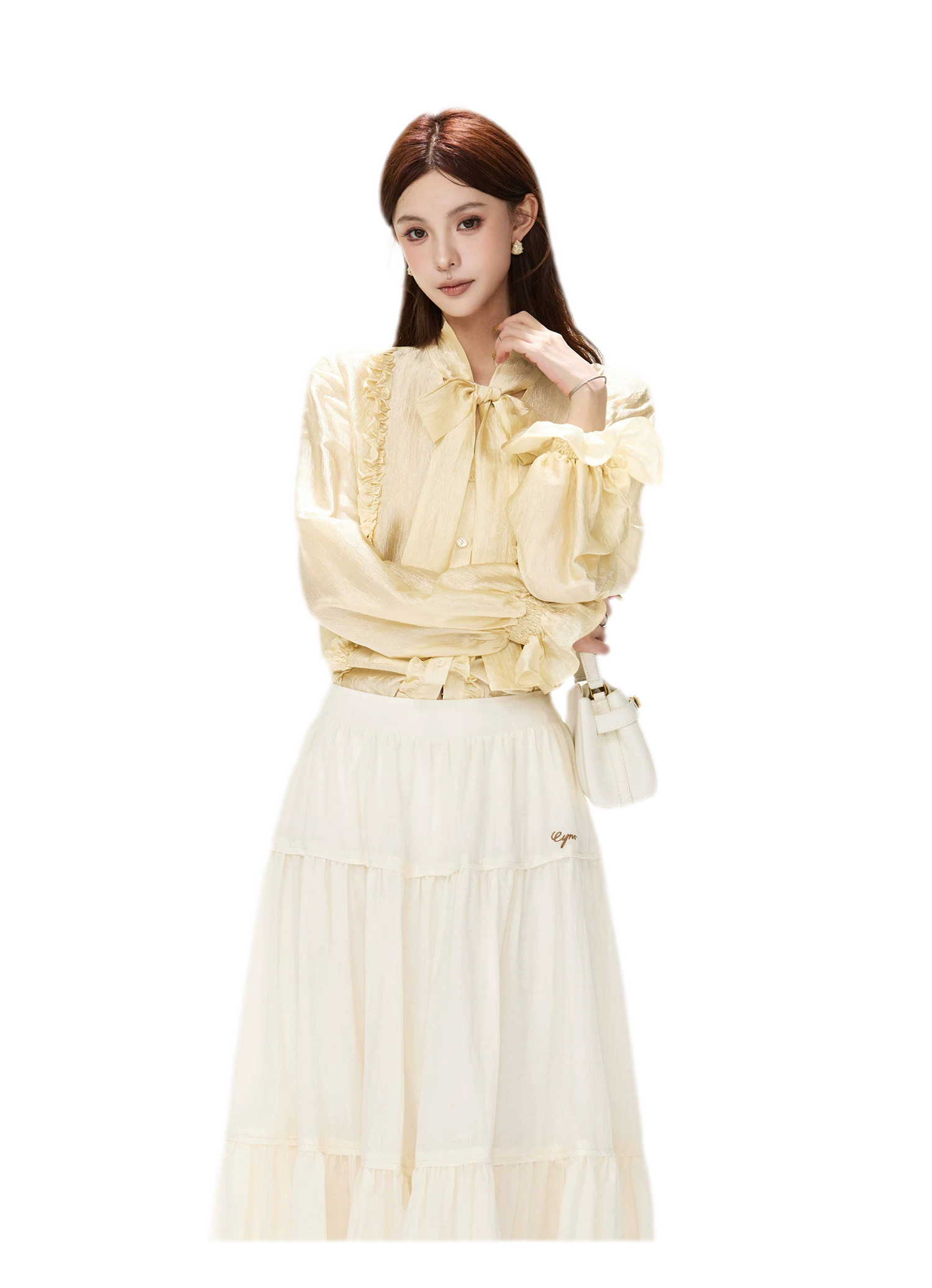 Cotton Tiered A-Line Skirt