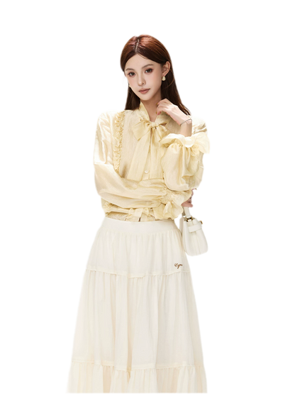 Cotton Tiered A-Line Skirt