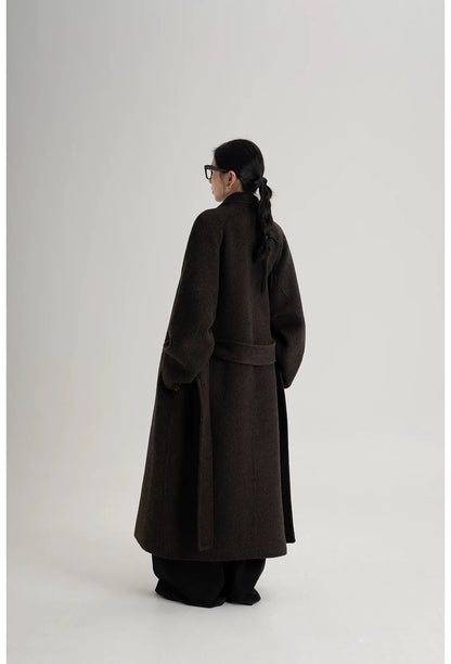 Wool Shawl Collar Wrap Coat
