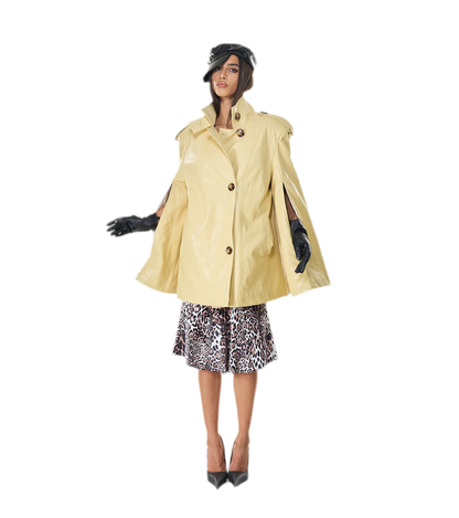 Glossy PU Cape Coat