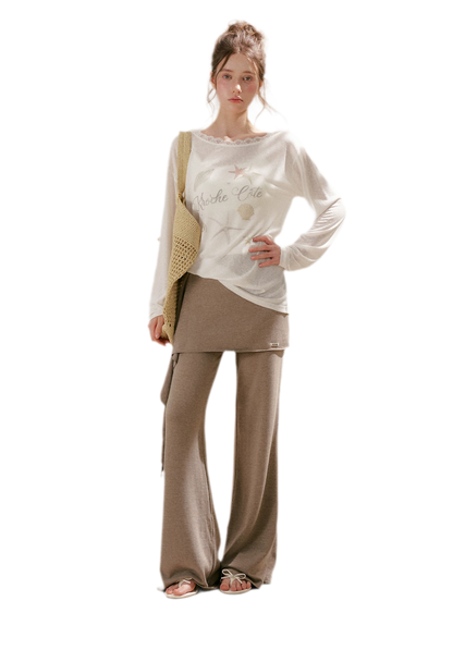 Wrap Tie Flared Pants