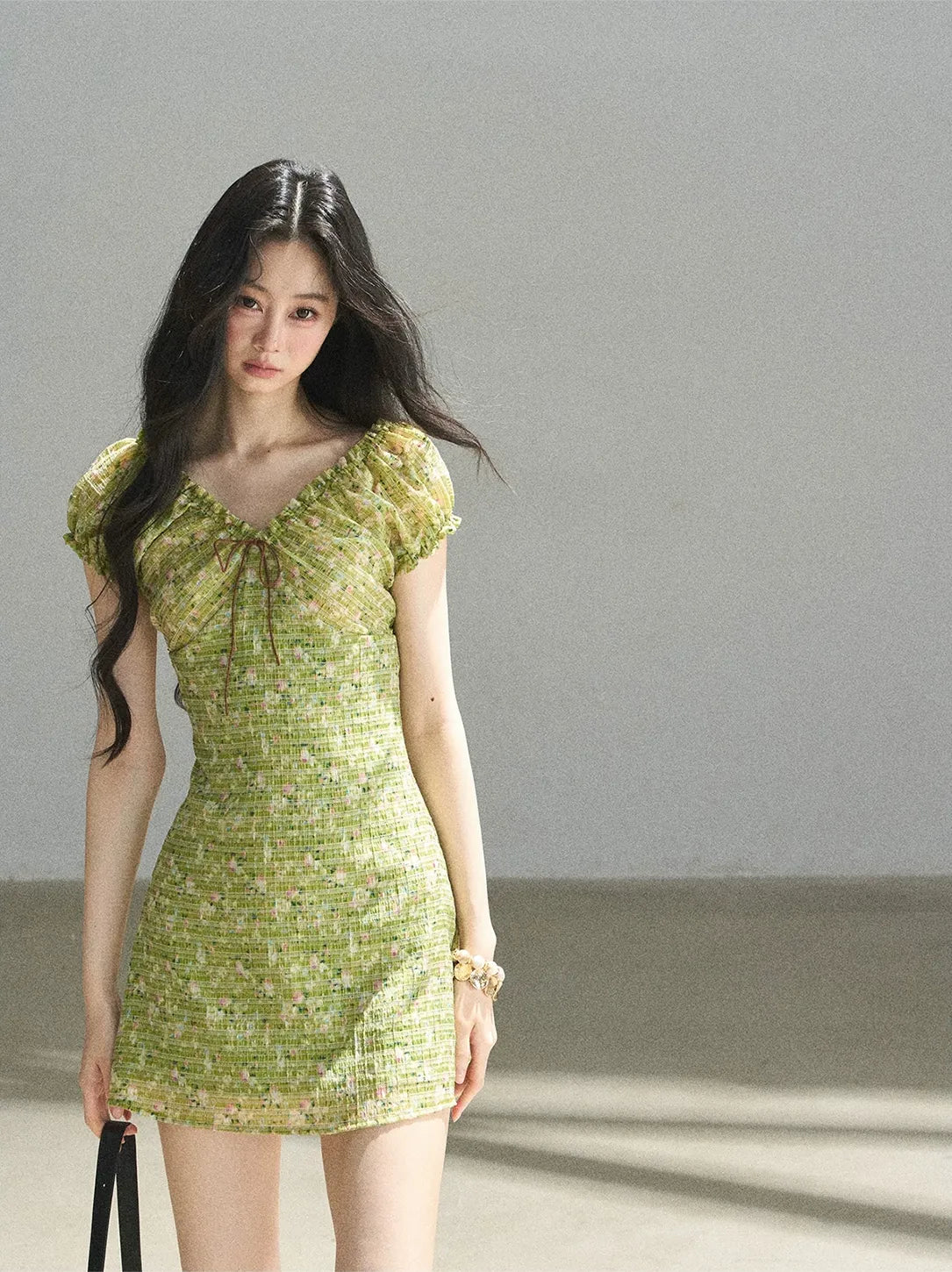 Chiffon Embroidered Mini Dress