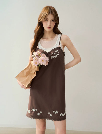 Cotton Embroidered Cami Dress