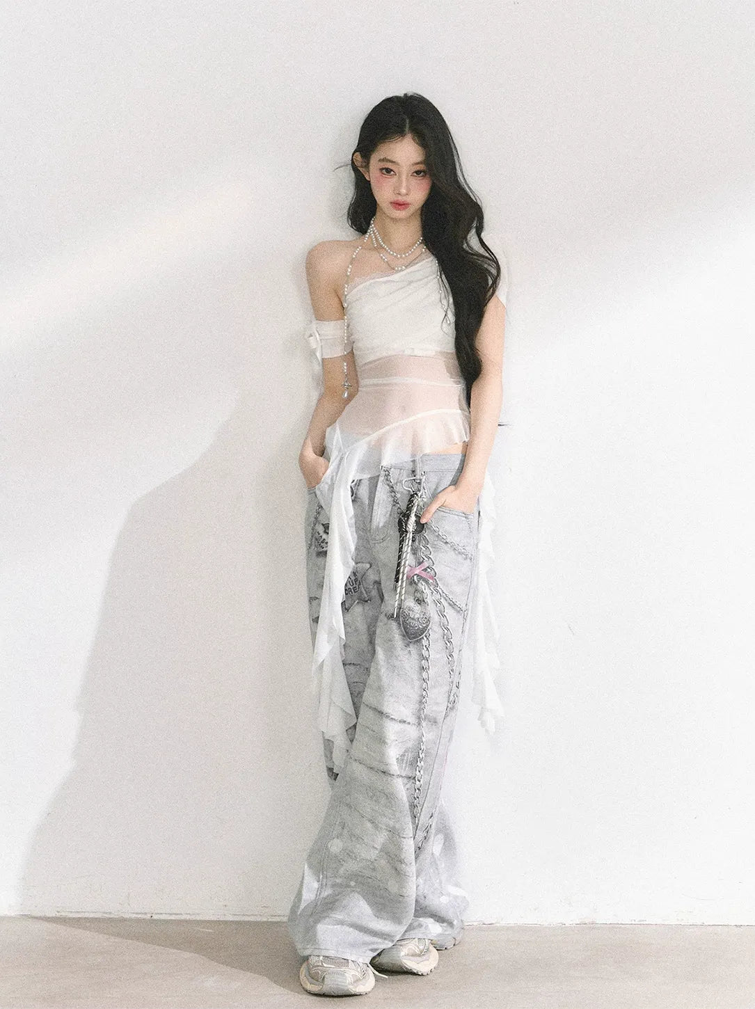 Sheer Off-Shoulder Tee