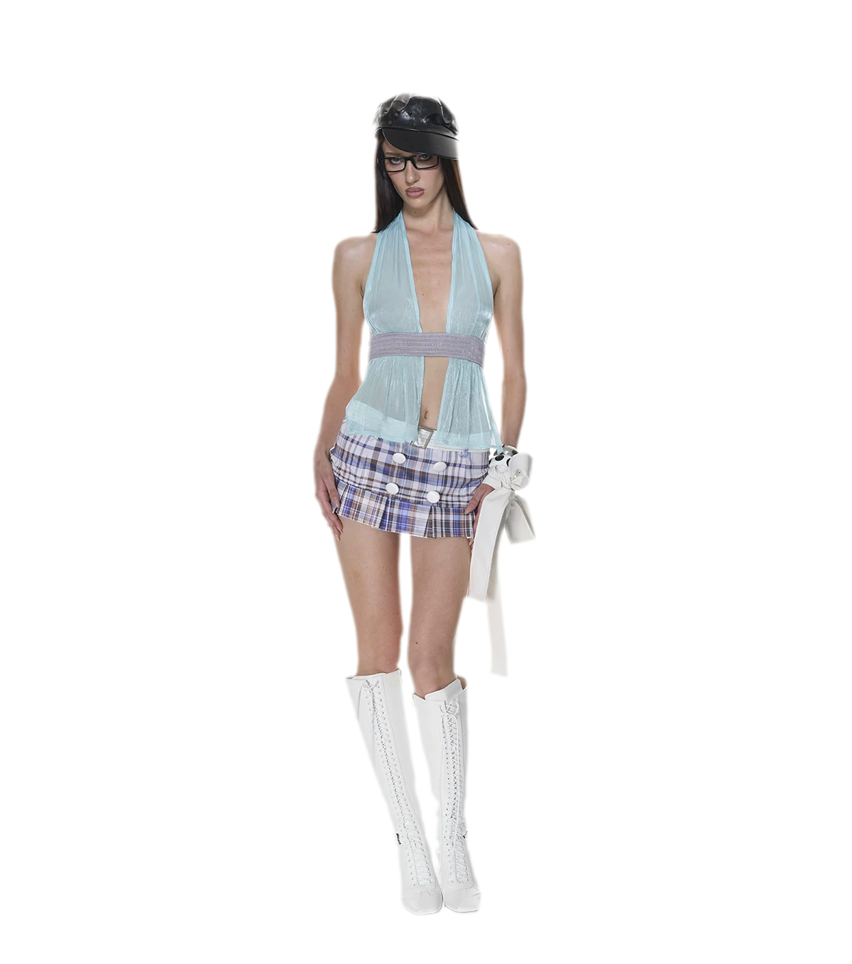 Plaid Bustier Skirt Set