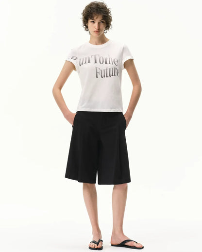Pleated Bermuda Shorts