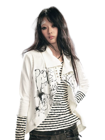 Reverse Stripe Punk Cardigan