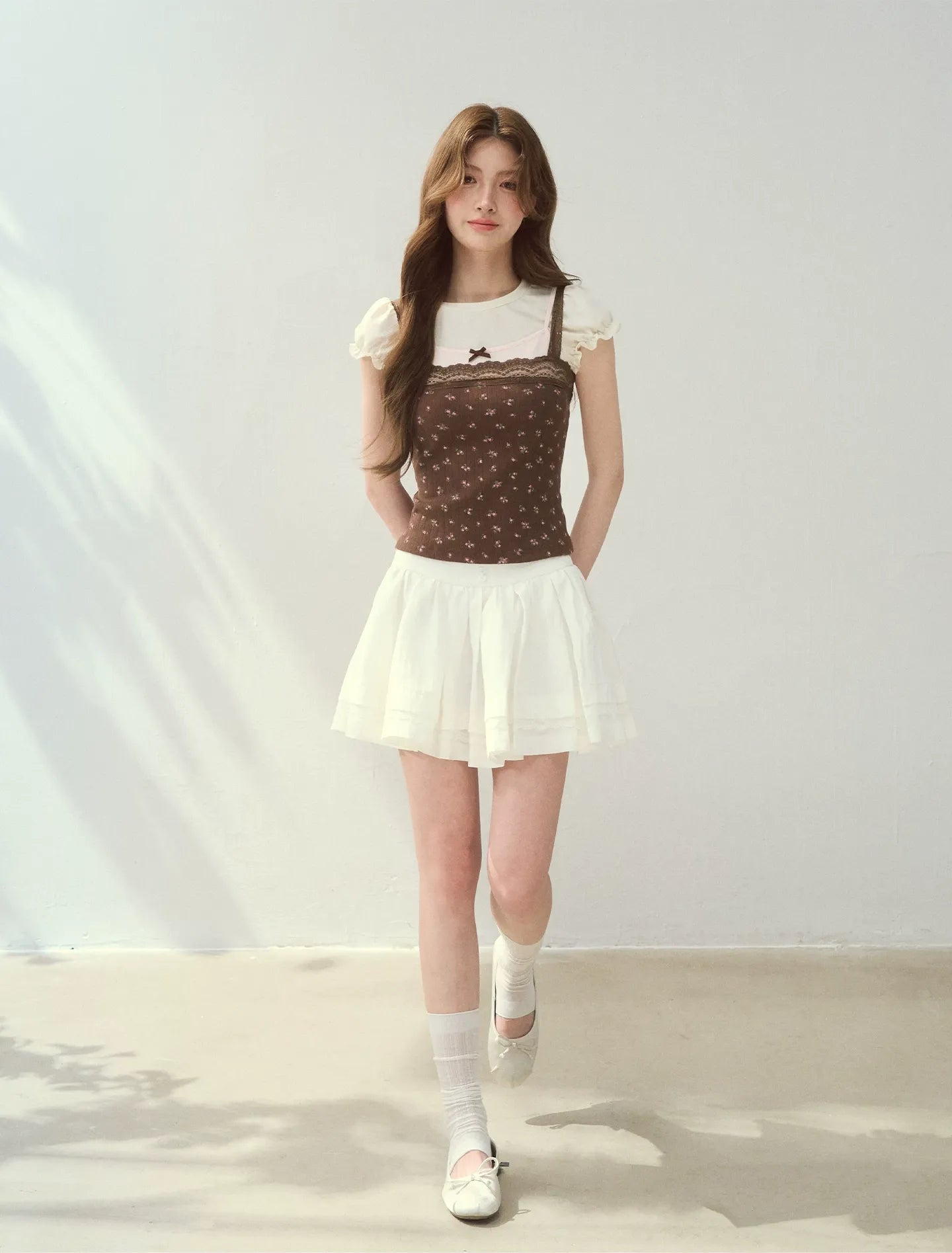 Floral Lace Strap T-Shirt