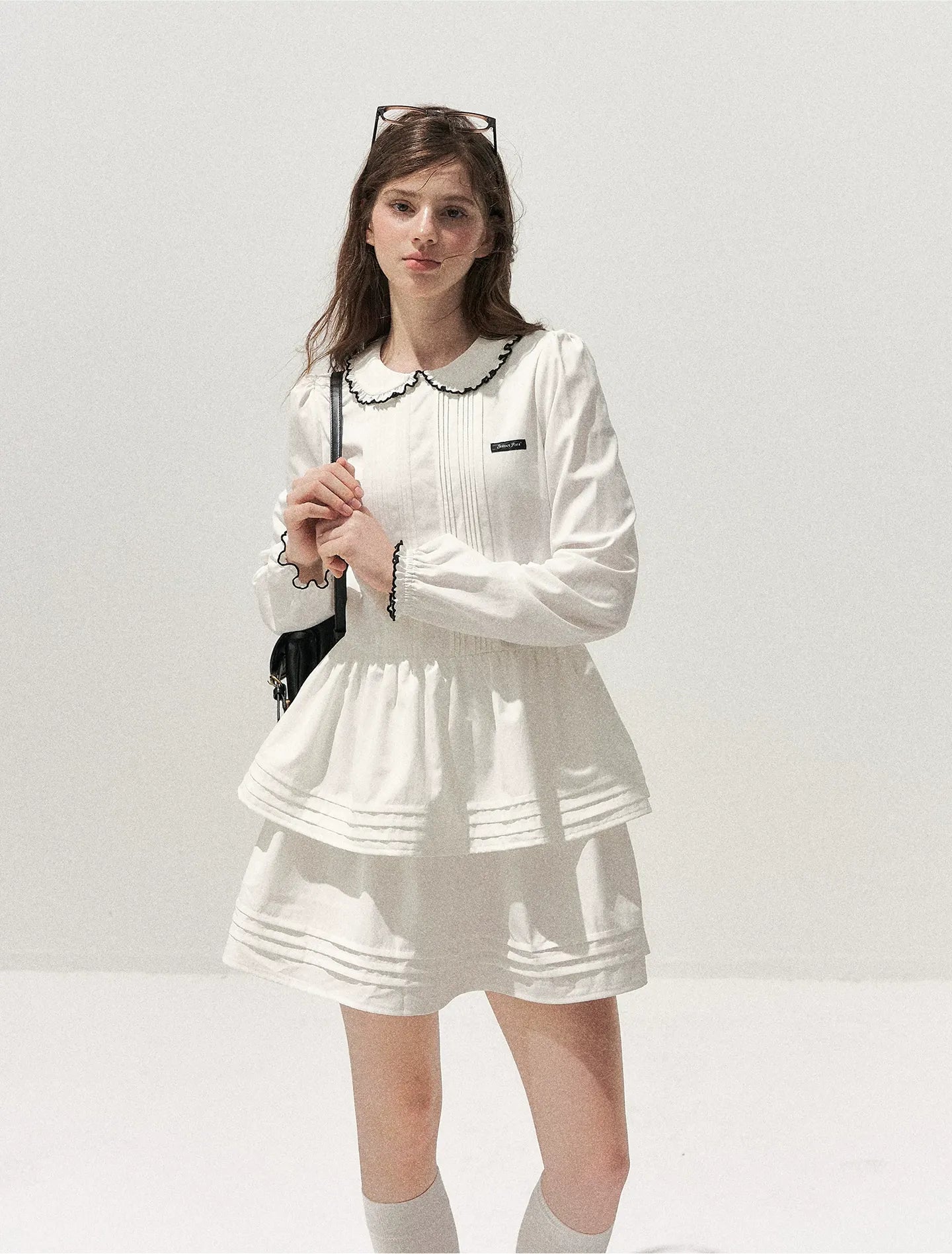 Pleated Peter Pan Collar Dress