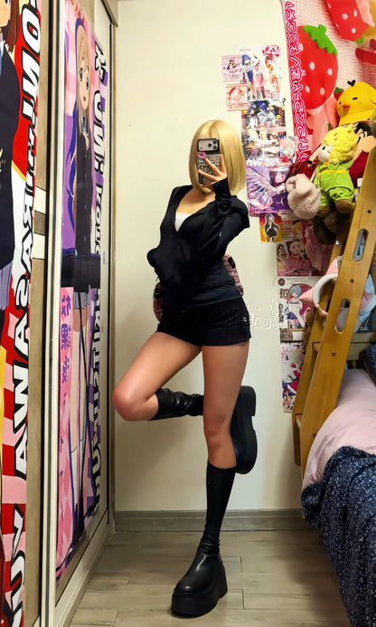 Stretch Platform Knee-High Boots