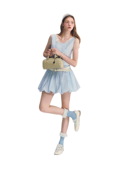 Lace Square Neck Dress