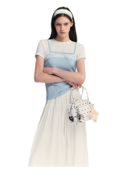 Lace Trim Layered Tee