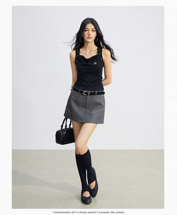 Star Pleated Sleeveless Top