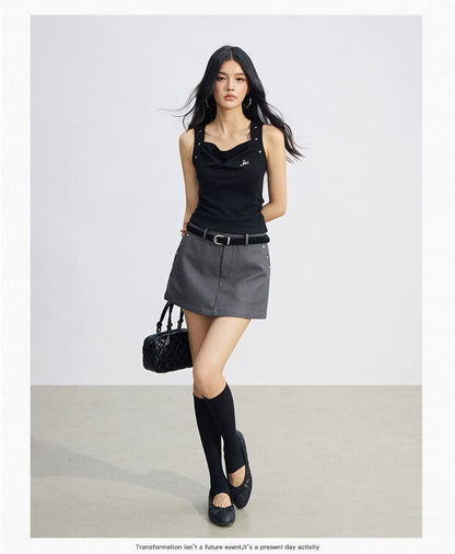 Star Pleated Sleeveless Top
