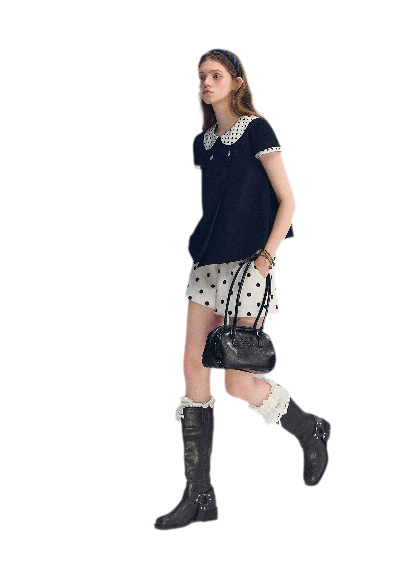 Polka Dot Doll Collar Top