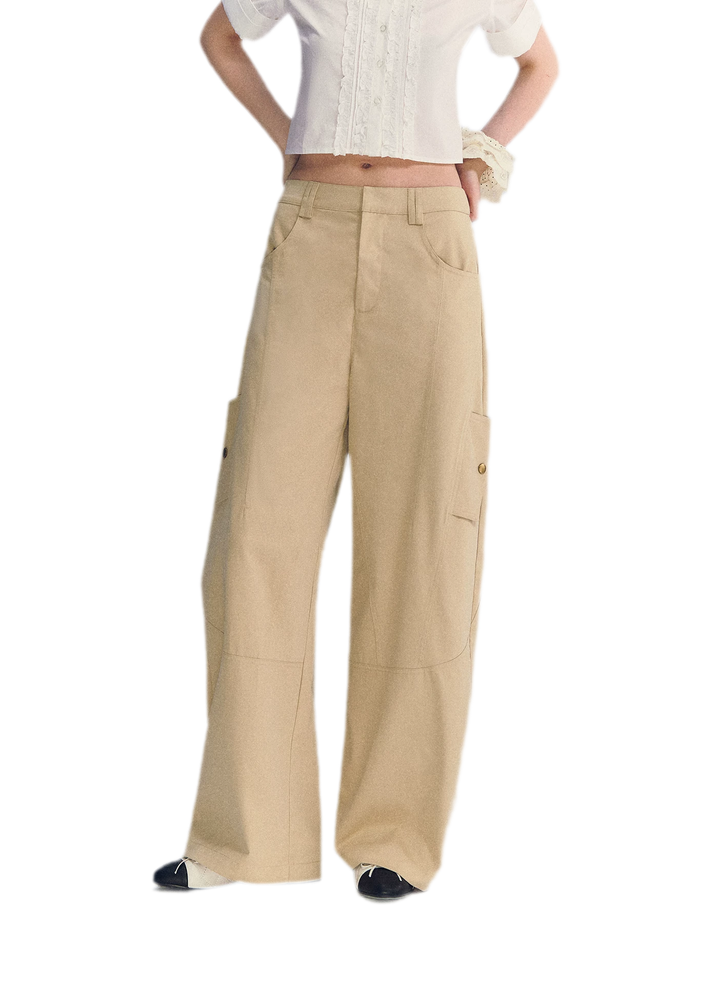 Deconstructed Curved Cargo Pants