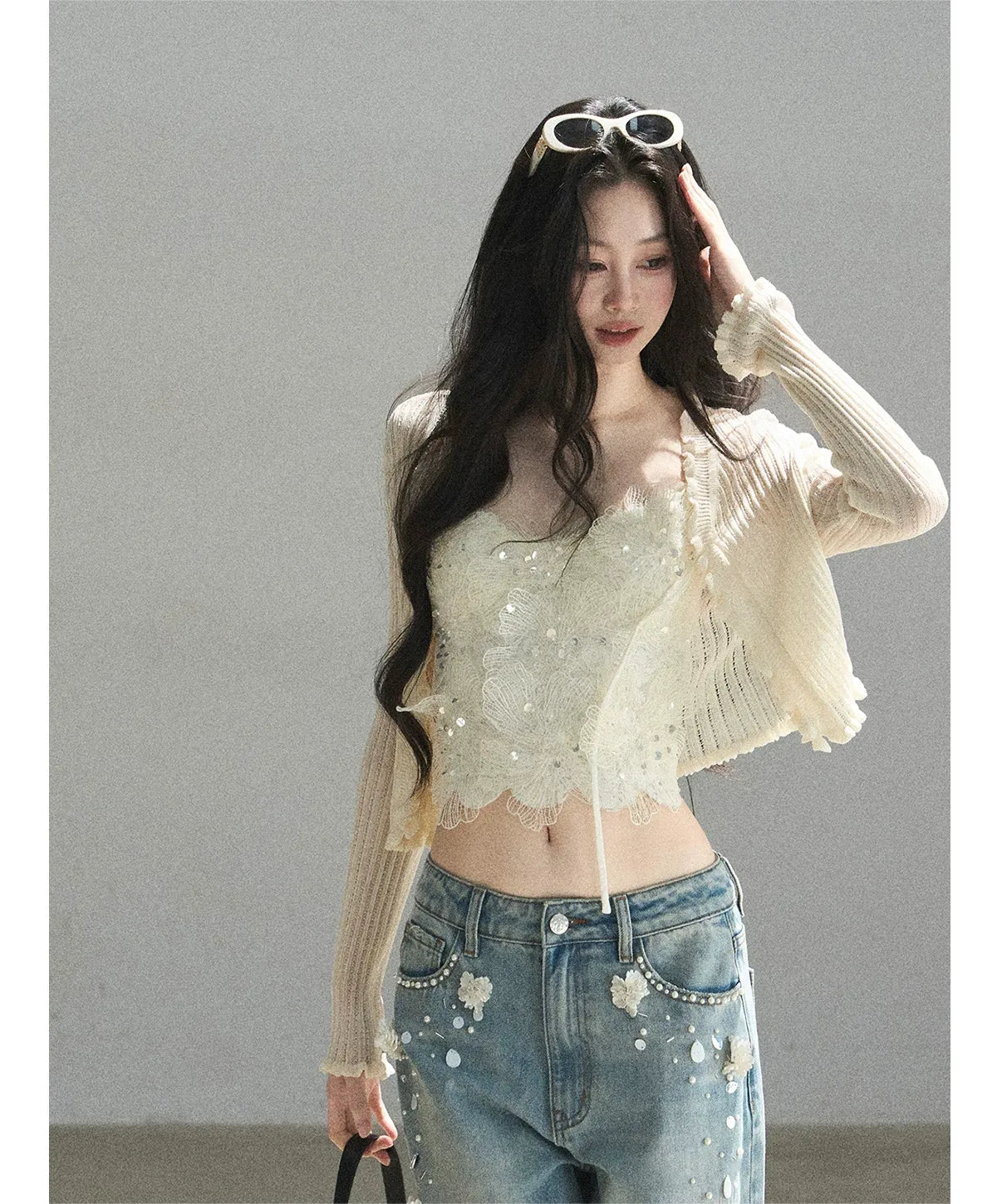 Lace Camisole Knit Set
