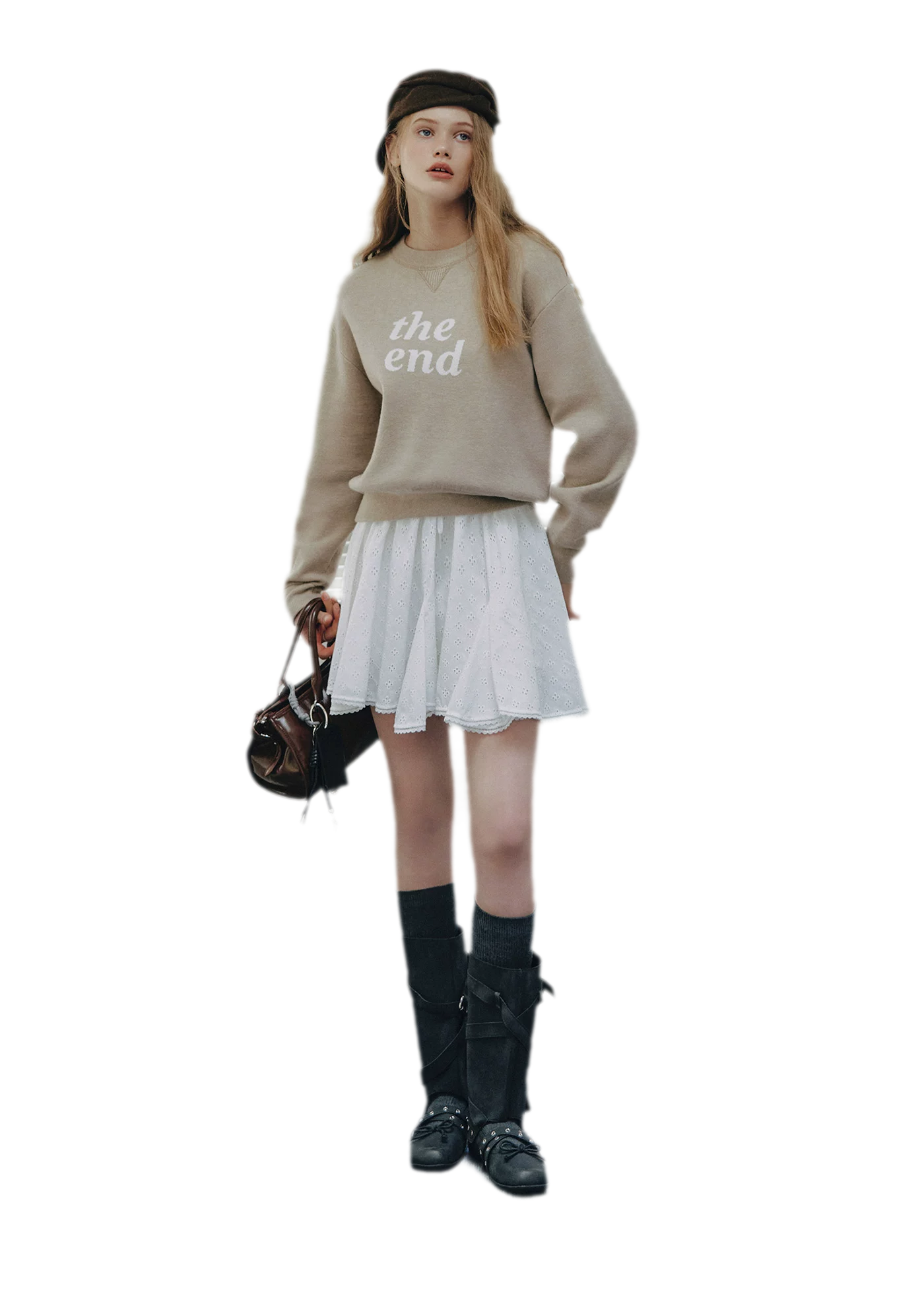Eyelet Embroidered Lace Mini Skirt